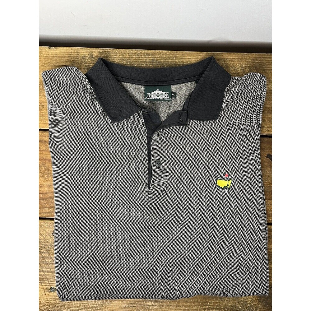 Masters Clubhouse Collection Men's Black/Grey Polo Shirt Size XL
